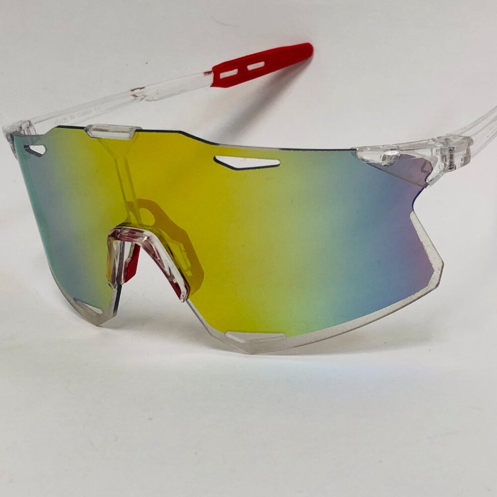Sports Men Sunglasses Red Mirror Lens Large Frame Rimless Sking Lentes Gafas‎